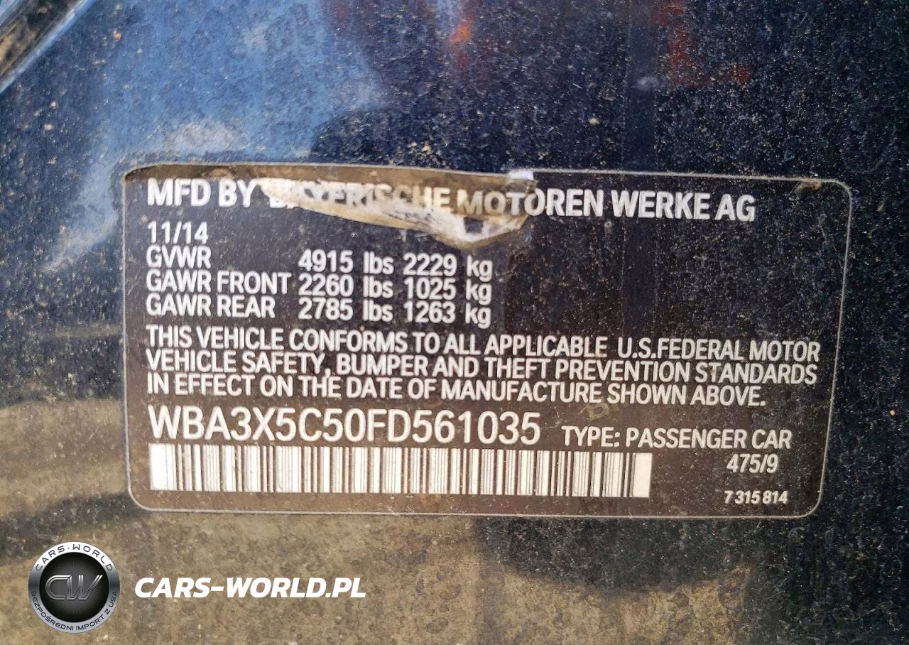 2015 BMW 328 Xigt VIN:WBA3X5C50FD561035 - 13