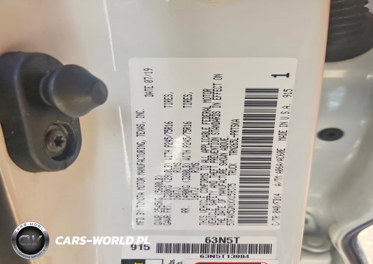 2019 Toyota Tacoma Sr VIN:5TFAX5GN1KX159375 - 12