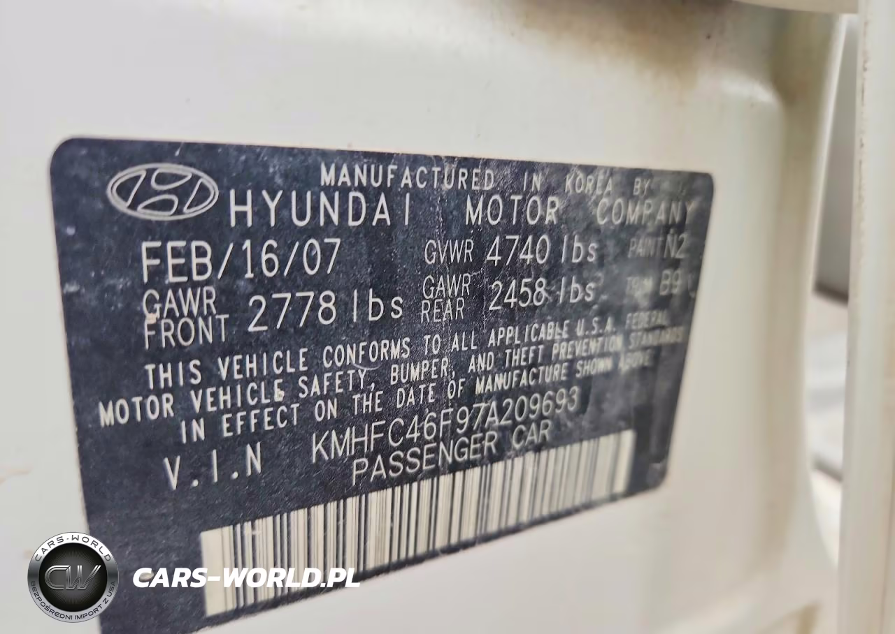 2007 Hyundai Azera Se VIN:KMHFC46F97A209693 - 12