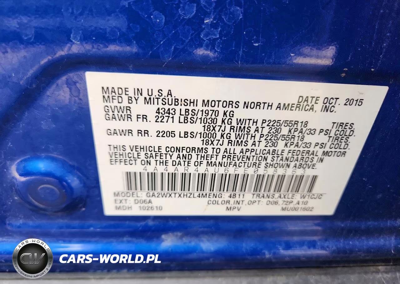 2015 Mitsubishi Outlander Sport Se VIN:4A4AR4AU6FE058363 - 13