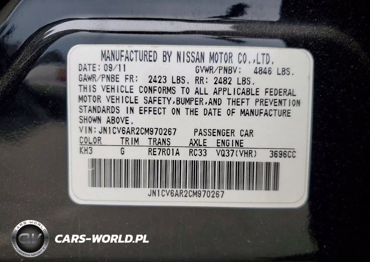 2012 Infiniti G37 Sedan X VIN:JN1CV6AR2CM970267 - 12