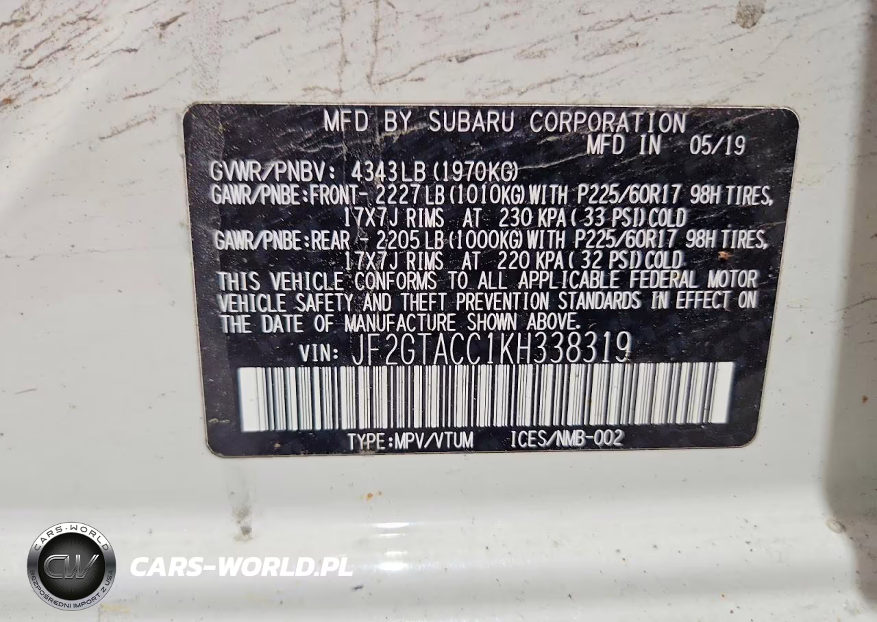 2019 Subaru Crosstrek Premium VIN:JF2GTACC1KH338319 - 13
