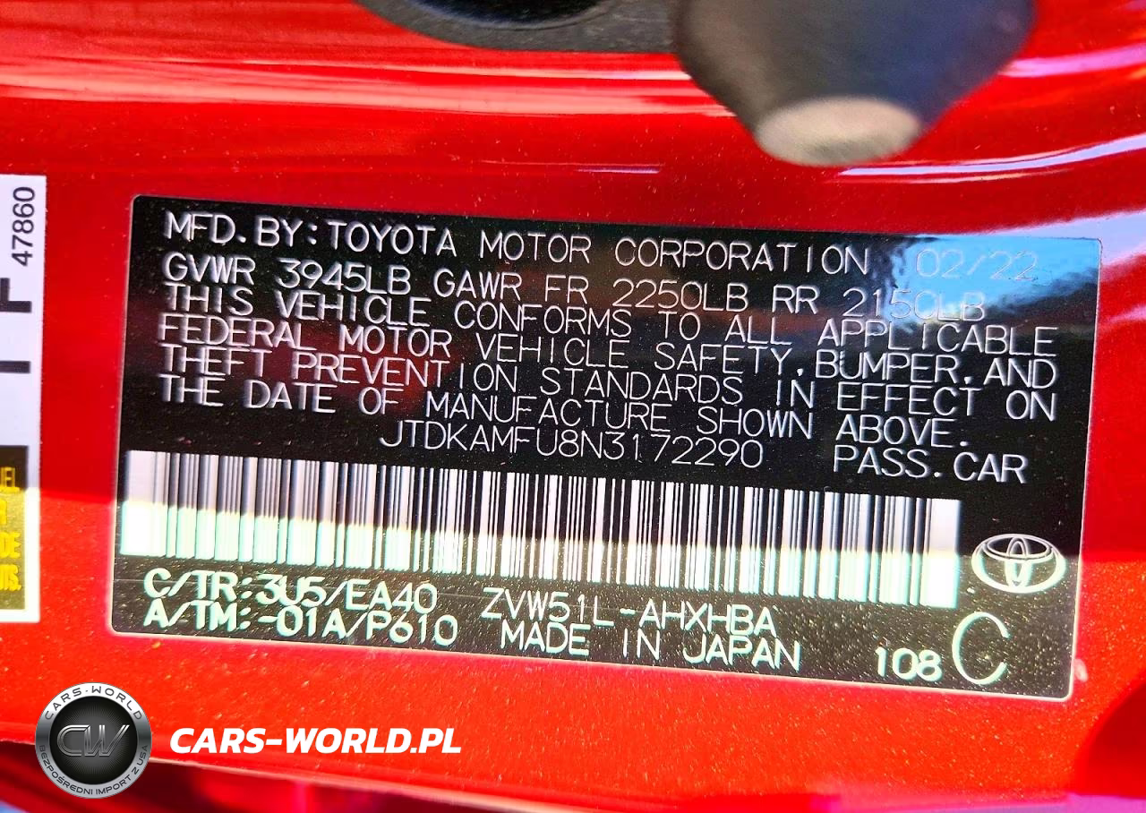 2022 Toyota Prius Limited VIN:JTDKAMFU8N3172290 - 13