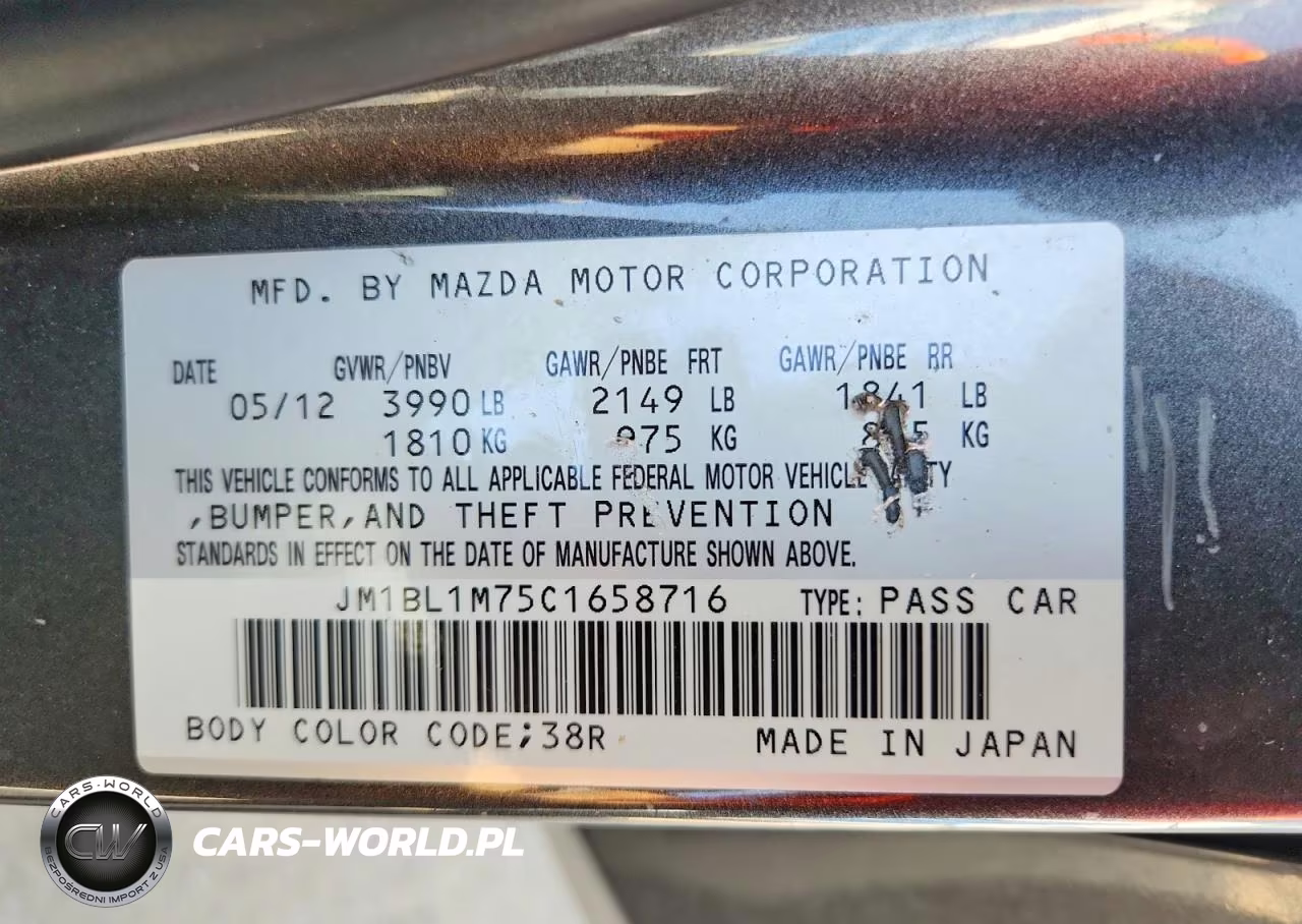 2012 Mazda 3 I VIN:JM1BL1M75C1658716 - 12