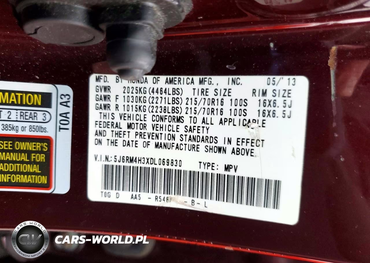 2013 Honda Cr-V Lx VIN:5J6RM4H3XDL069830 - 13