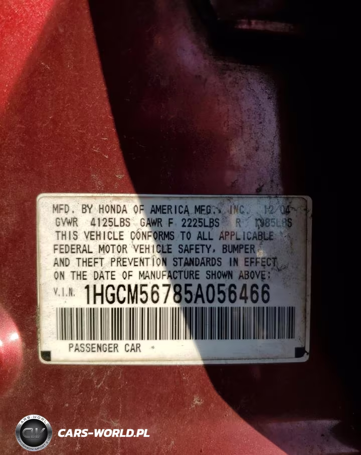 2005 Honda Accord Ex VIN:1HGCM56785A056466 - 12
