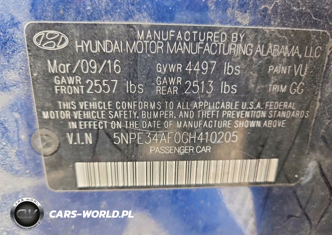 2016 Hyundai Sonata Sport VIN:5NPE34AF0GH410205 - 12