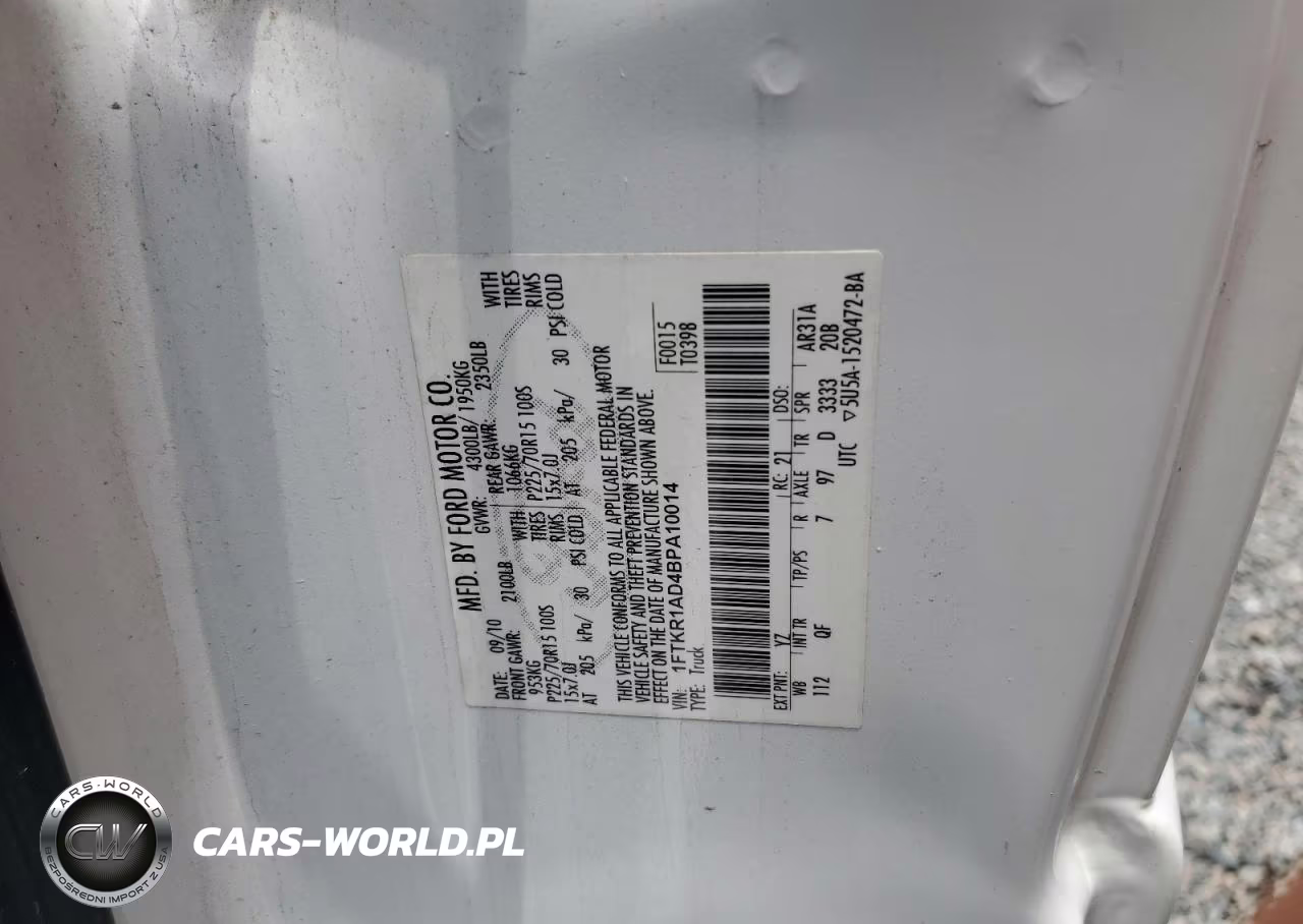 2011 Ford Ranger VIN:1FTKR1AD4BPA10014 - 12