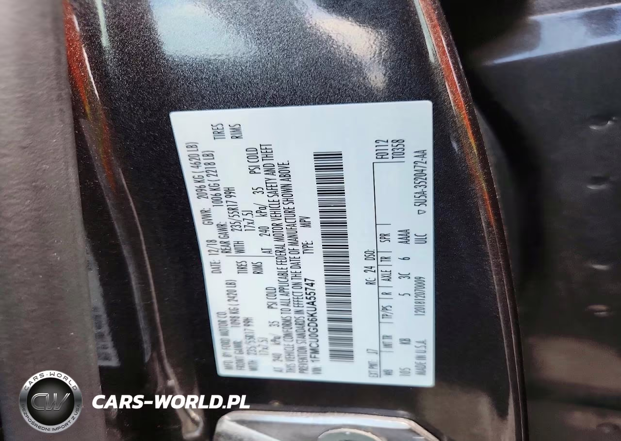 2019 Ford Escape Se VIN:1FMCU0GD6KUA55747 - 13