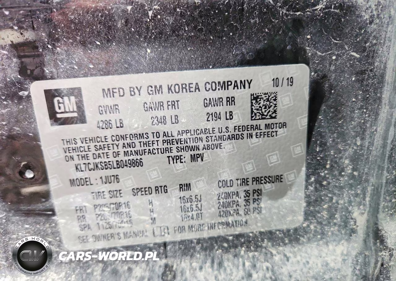 2020 Chevrolet Trax Ls VIN:KL7CJKSB5LB049866 - 13