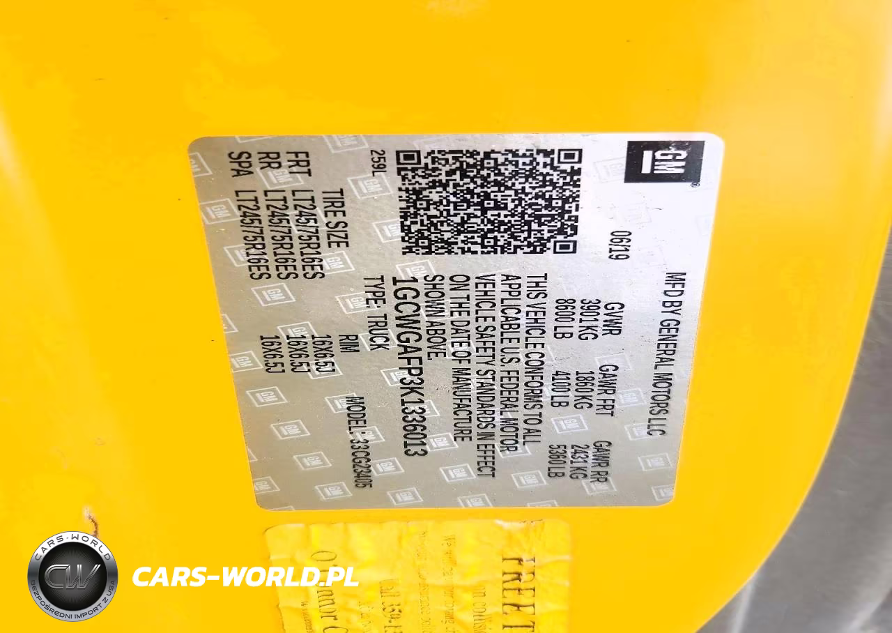 2019 Chev Express G2500 VIN:1GCWGAFP3K1336013 - 13