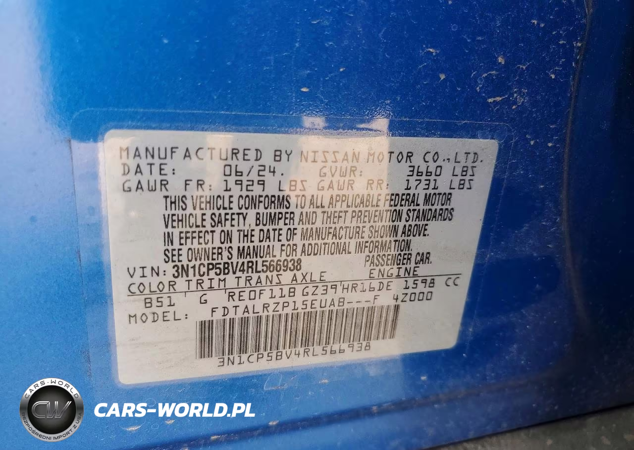 2024 Nissan Kicks S VIN:3N1CP5BV4RL566938 - 12