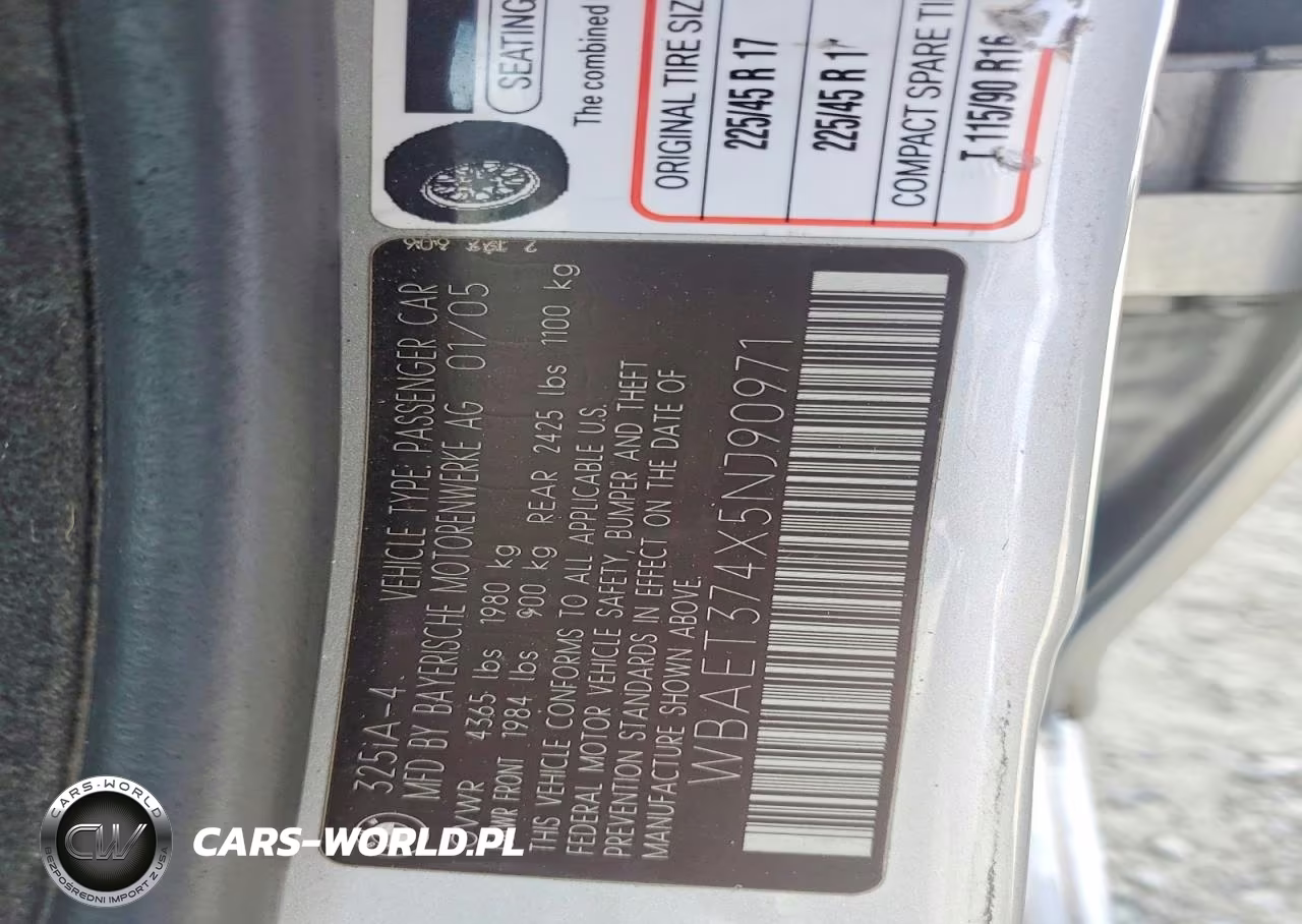 2005 BMW 325 I VIN:WBAET374X5NJ90971 - 12