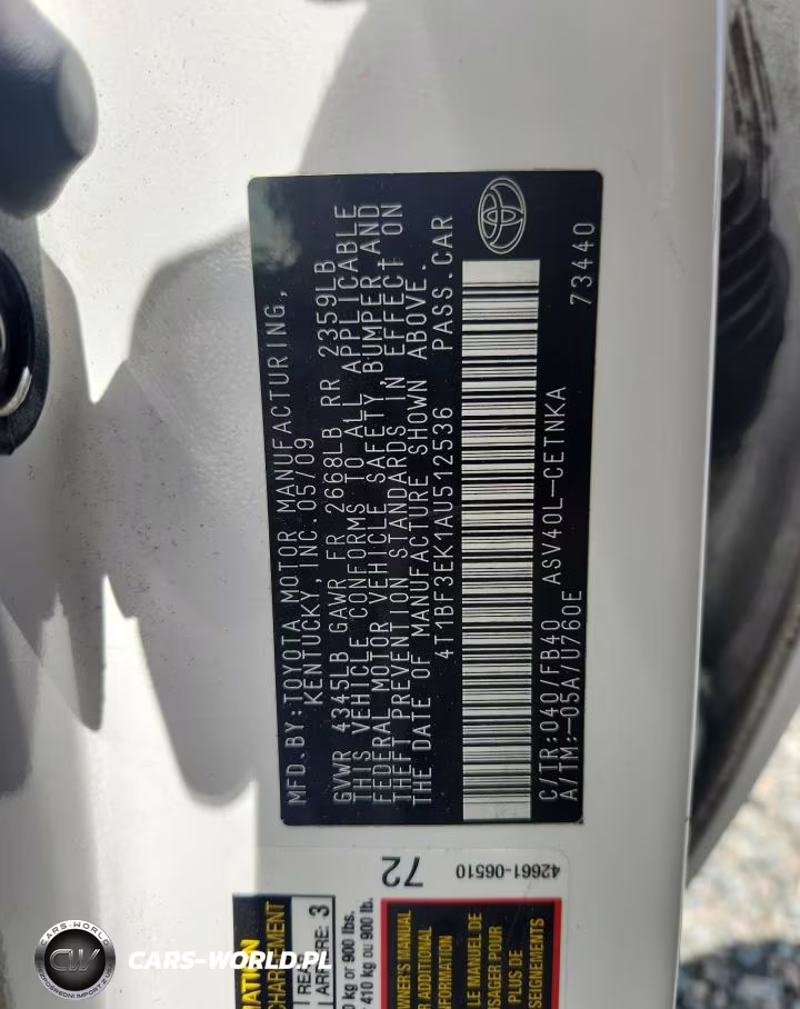 2010 Toyota Camry Le VIN:4T1BF3EK1AU512536 - 12