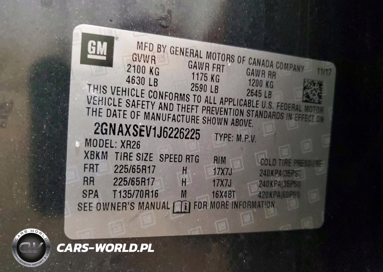 2018 Chevrolet Equinox Lt VIN:2GNAXSEV1J6226225 - 14