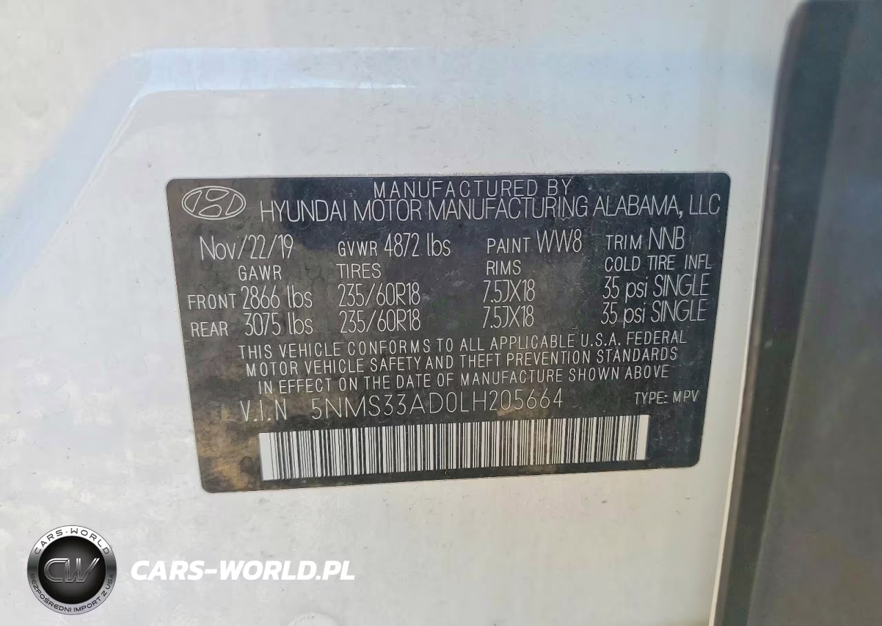 2020 Hyundai Santa Fe Sel VIN:5NMS33AD0LH205664 - 12