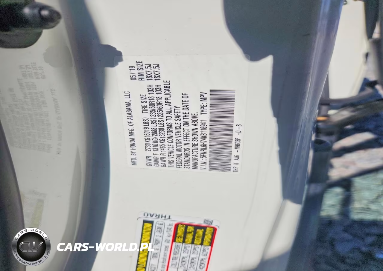 2019 Honda Odyssey Exl VIN:5FNRL6H74KB116941 - 13