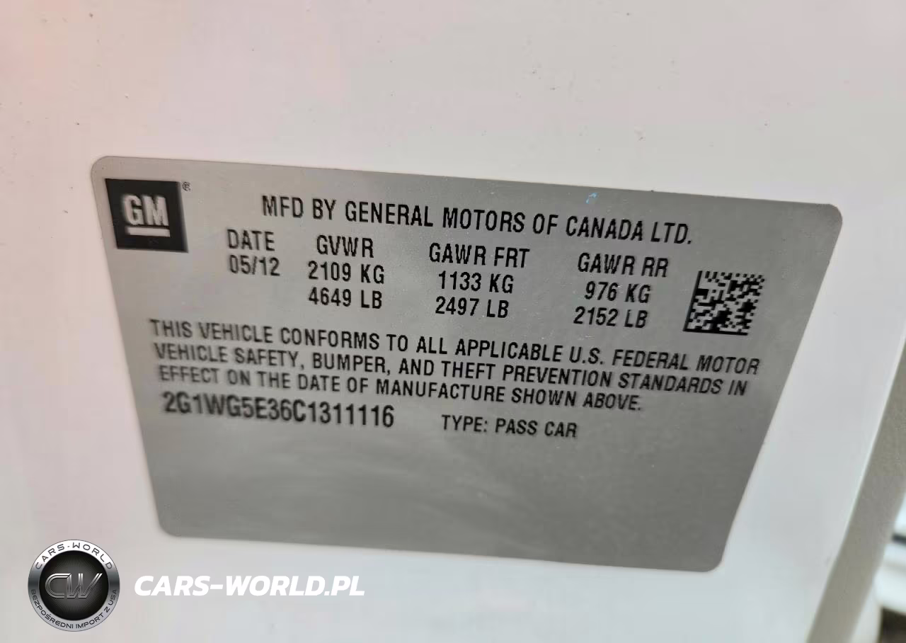 2012 Chevrolet Impala Lt VIN:2G1WG5E36C1311116 - 12