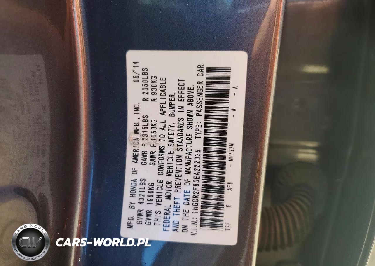 2014 Honda Accord Exl VIN:1HGCR2F80EA222035 - 13
