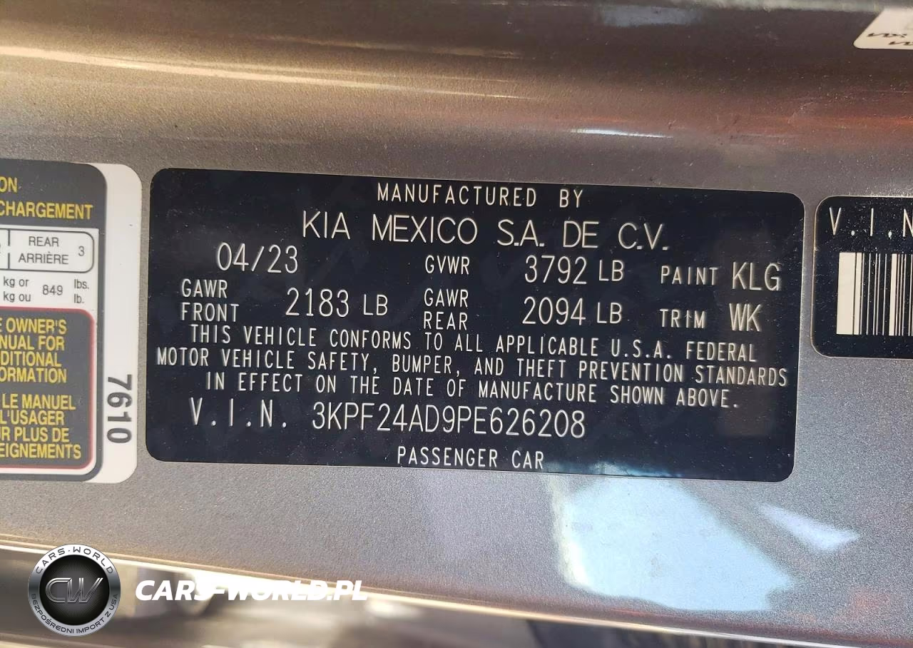 2023 Kia Forte Lxs VIN:3KPF24AD9PE626208 - 12