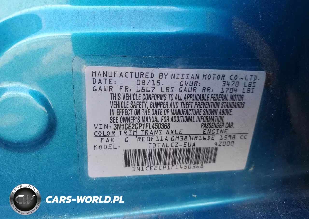 2015 Nissan Versa Note S Plus VIN:3N1CE2CP1FL450368 - 12