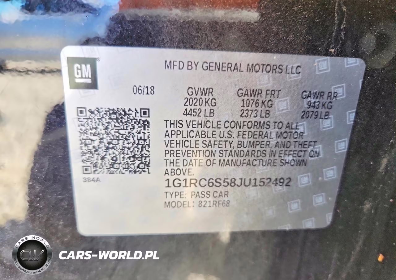 2018 Chevrolet Volt Lt VIN:1G1RC6S58JU152492 - 12