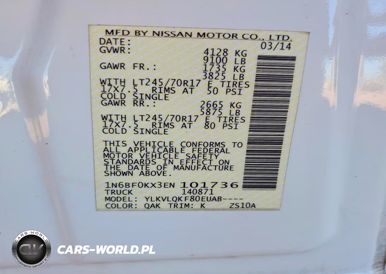 2014 Nissan Nv 1500 VIN:1N6BF0KX3EN101736 - 13