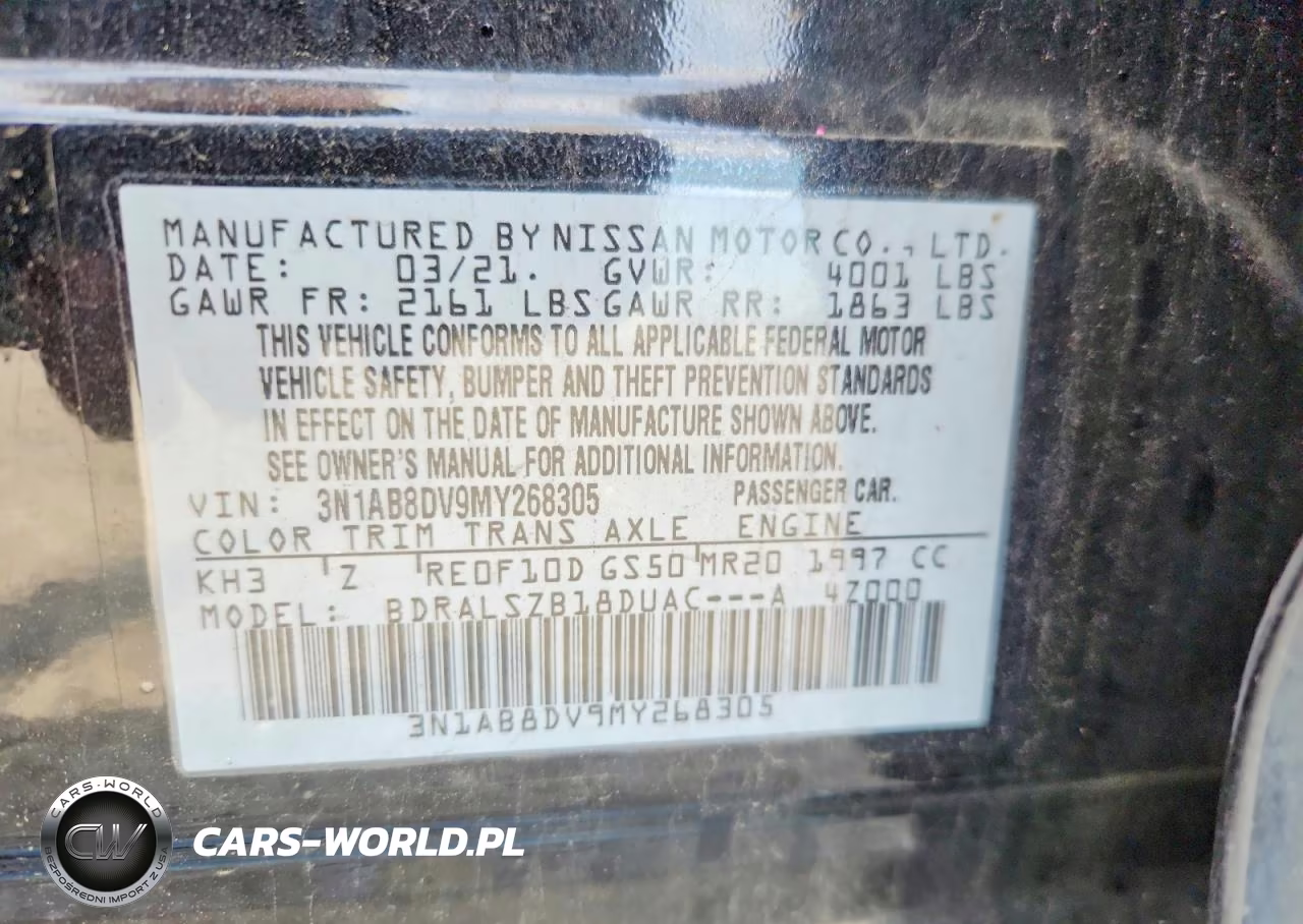 2021 Nissan Sentra Sr VIN:3N1AB8DV9MY268305 - 12