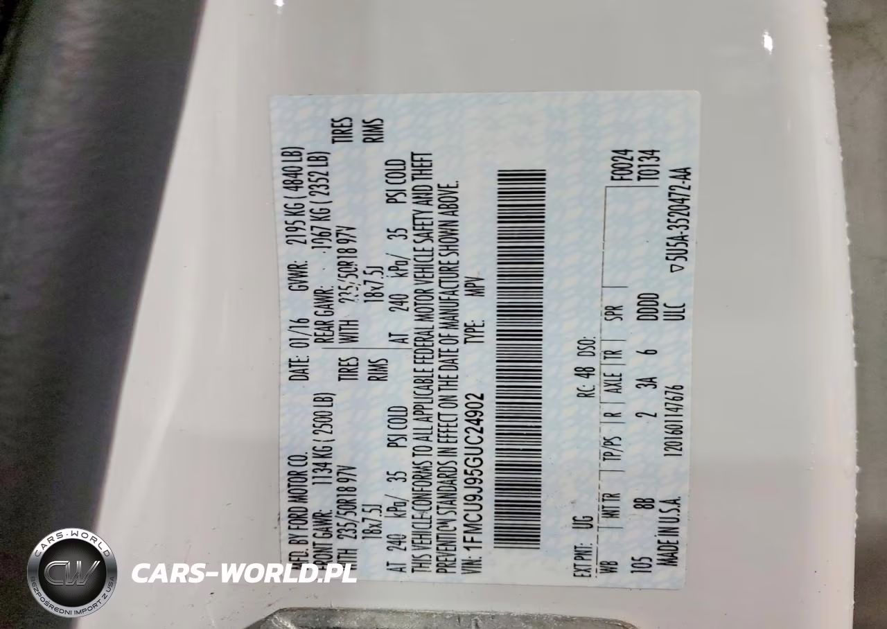 2016 Ford Escape Titanium VIN:1FMCU9J95GUC24902 - 13