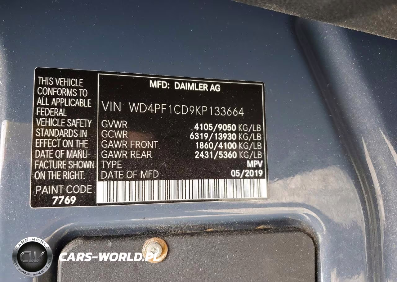 2019 Mercedes-Benz Sprinter 2500 VIN:WD4PF1CD9KP133664 - 12
