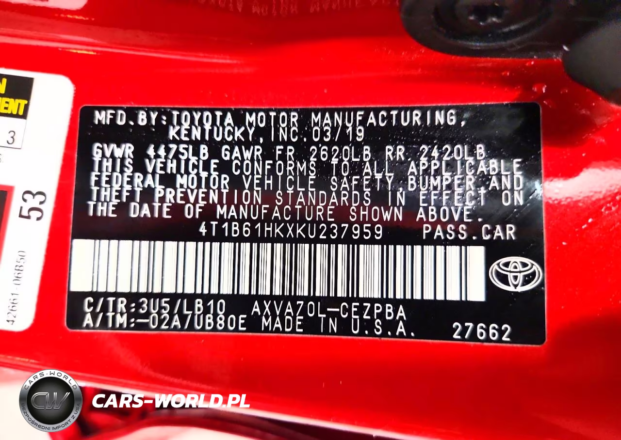 2019 Toyota Camry Xse VIN:4T1B61HKXKU237959 - 12
