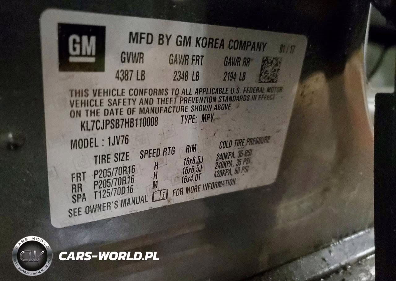 2017 Chevrolet Trax 1Lt VIN:KL7CJPSB7HB110008 - 13