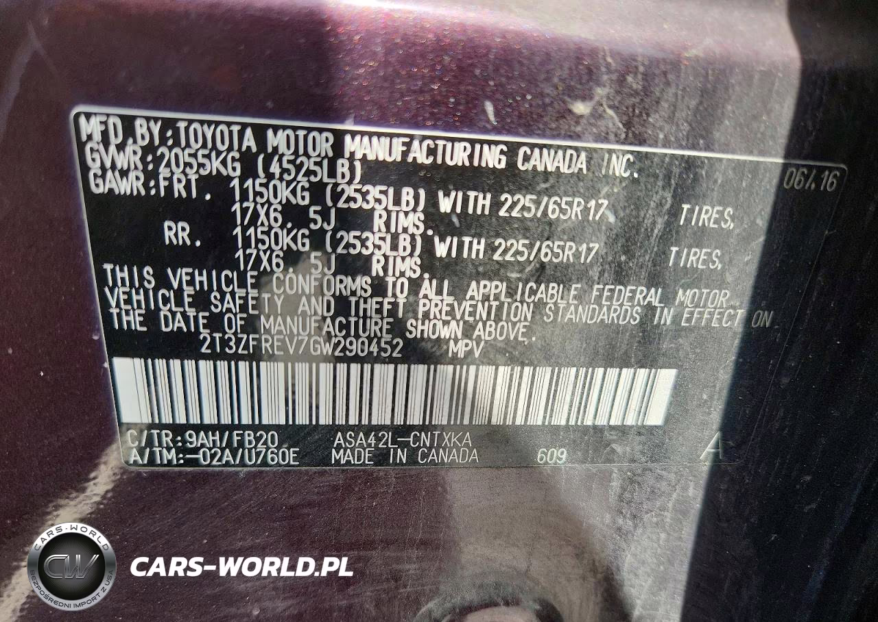 2016 Toyota Rav4 Le VIN:2T3ZFREV7GW290452 - 13