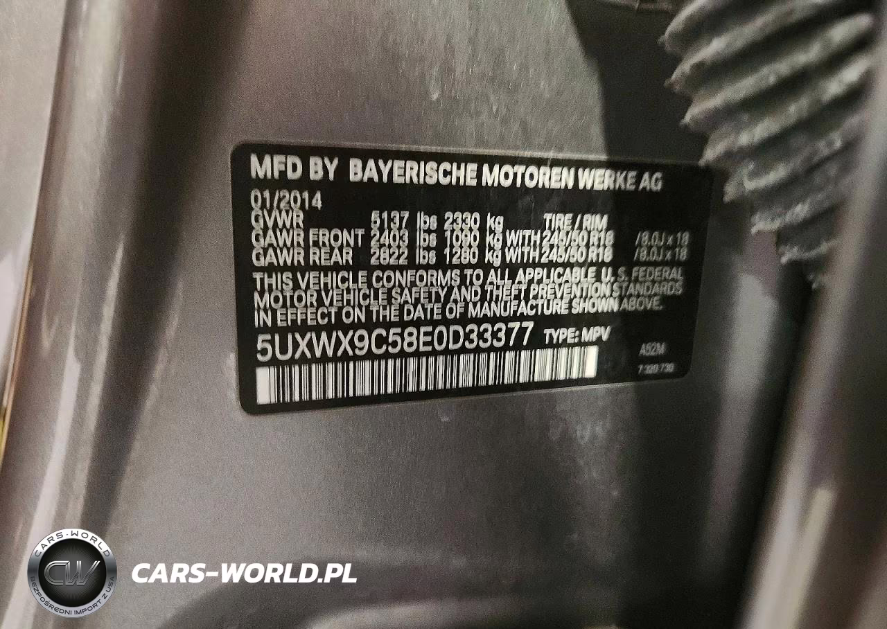 2014 BMW X3 xDrive28I VIN:5UXWX9C58E0D33377 - 13