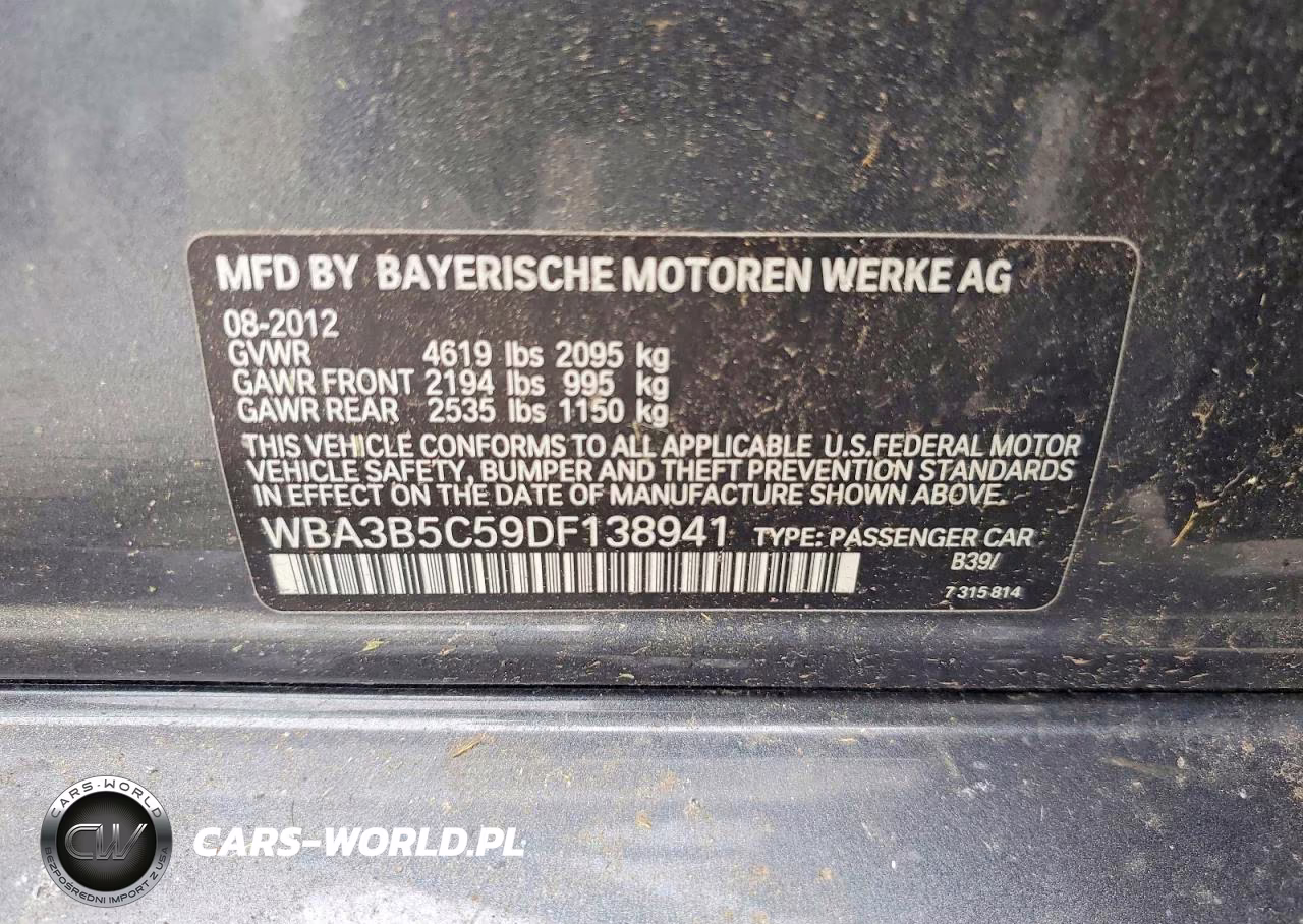 2013 BMW 328 Xi Sulev VIN:WBA3B5C59DF138941 - 12