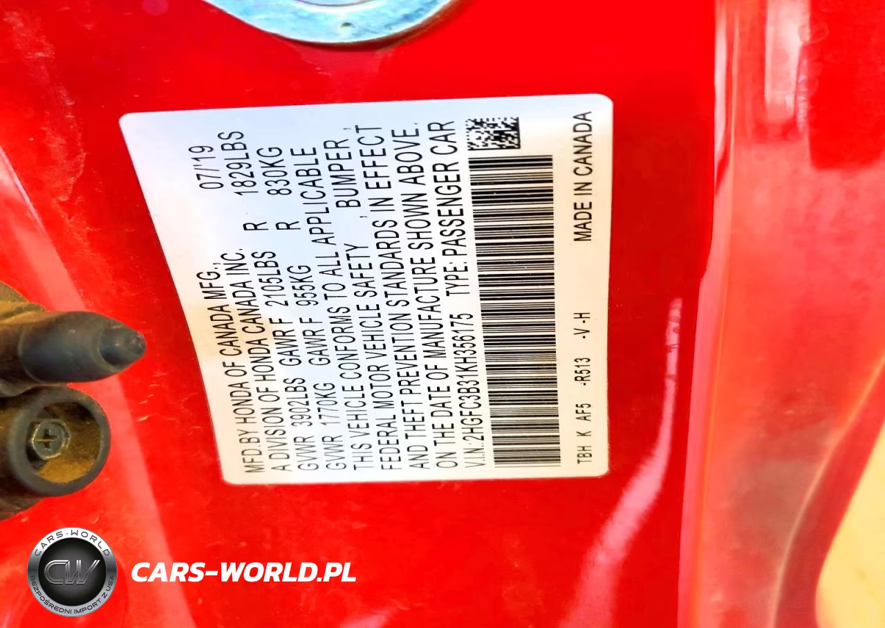2019 Honda Civic Ex VIN:2HGFC3B31KH356175 - 12