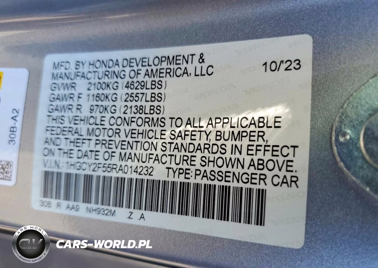 2024 Honda Accord VIN:1HGCY2F55RA014232 - 12