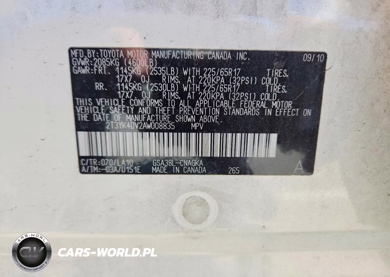 2010 Toyota Rav4 Limited VIN:2T3YK4DV2AW008835 - 13