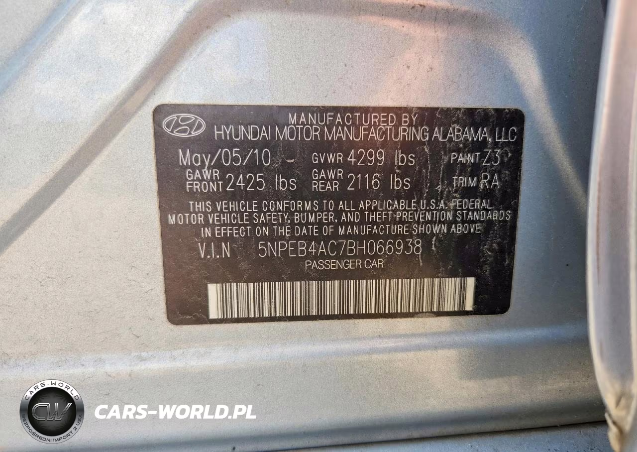 2011 Hyundai Sonata Gls VIN:5NPEB4AC7BH066938 - 12