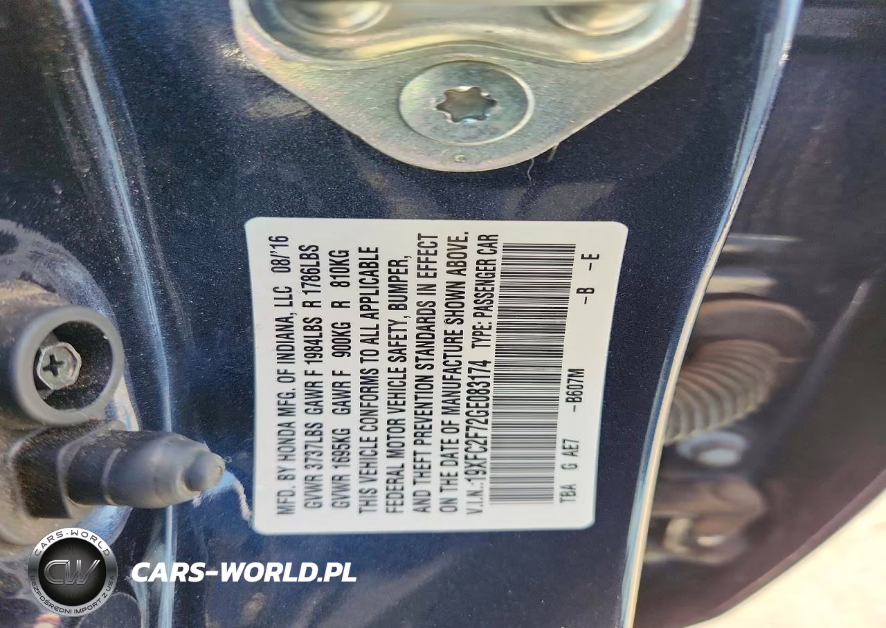 2016 Honda Civic Ex VIN:19XFC2F72GE083174 - 12