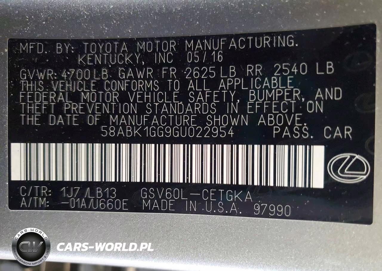 2016 Lexus Es 350 VIN:58ABK1GG9GU022954 - 12