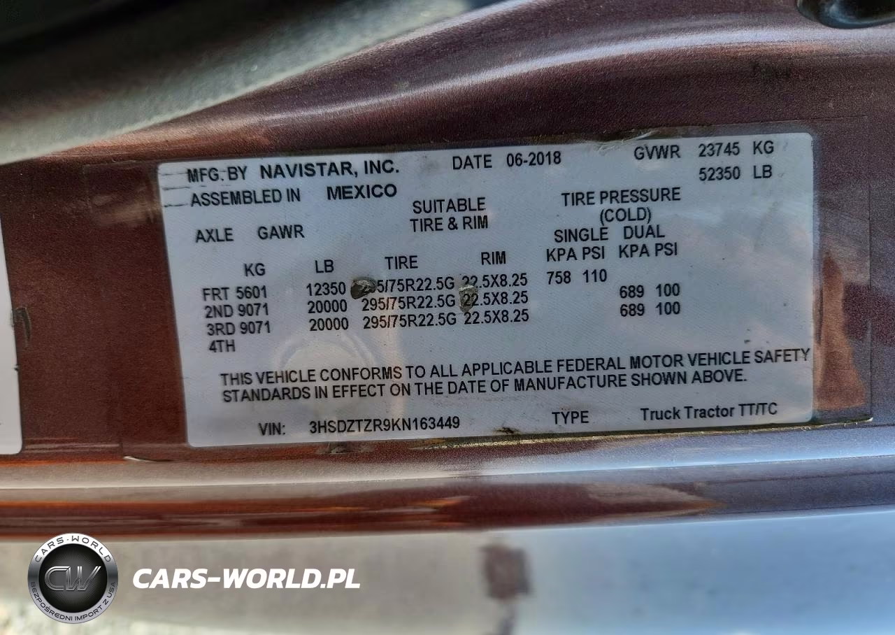 2019 International Lt625 - Semi Truck VIN:3HSDZTZR9KN163449 - 10
