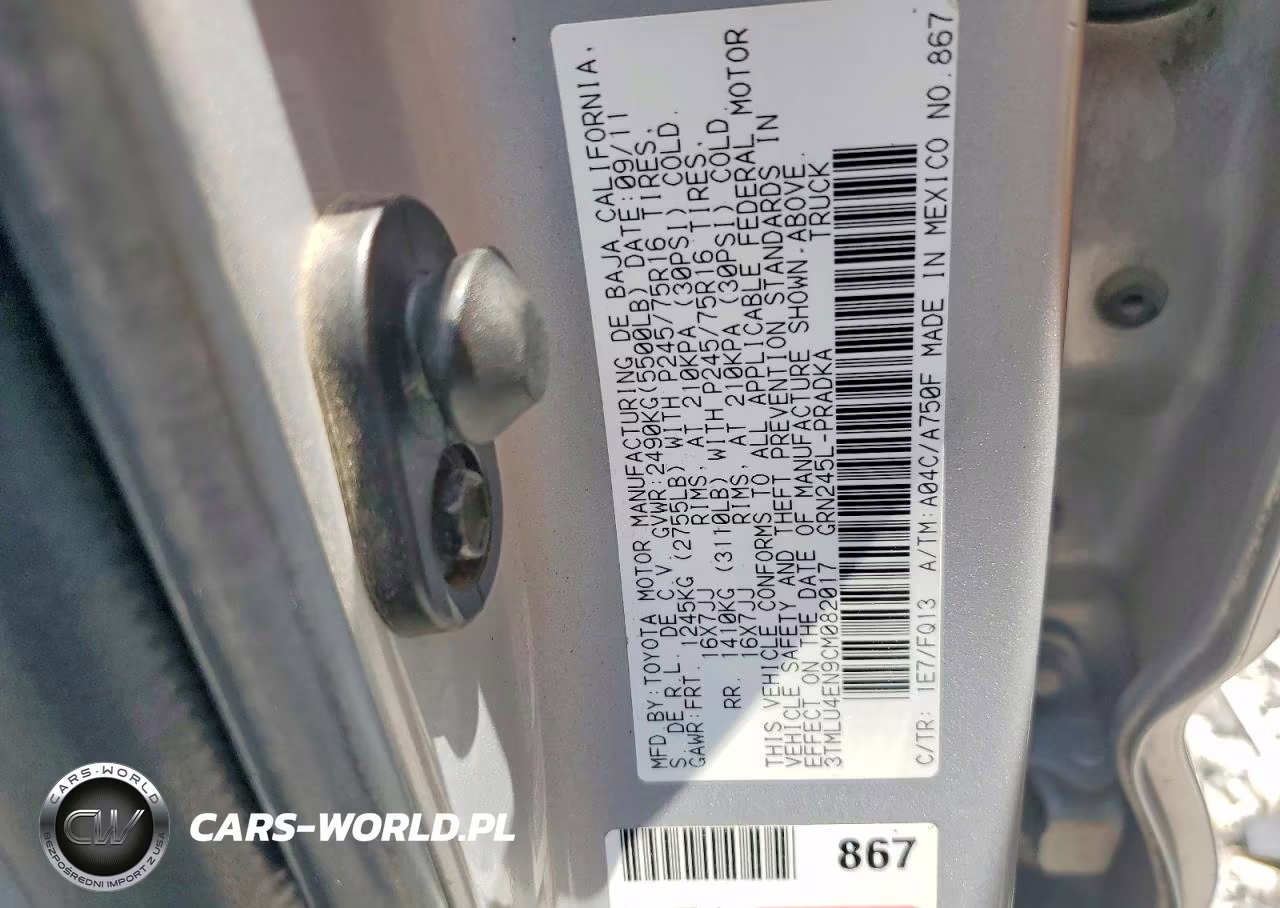 2012 Toyota Tacoma Double Cab VIN:3TMLU4EN9CM082017 - 12