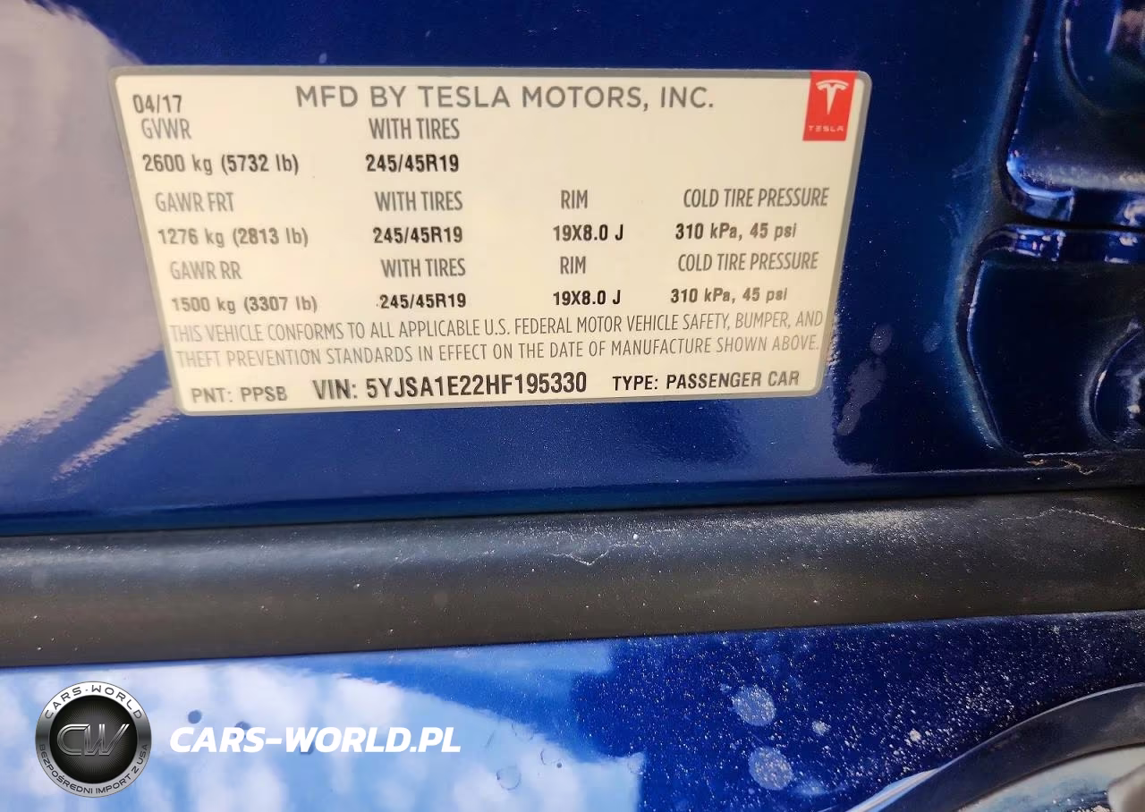 2017 Tesla Model S VIN:5YJSA1E22HF195330 - 12
