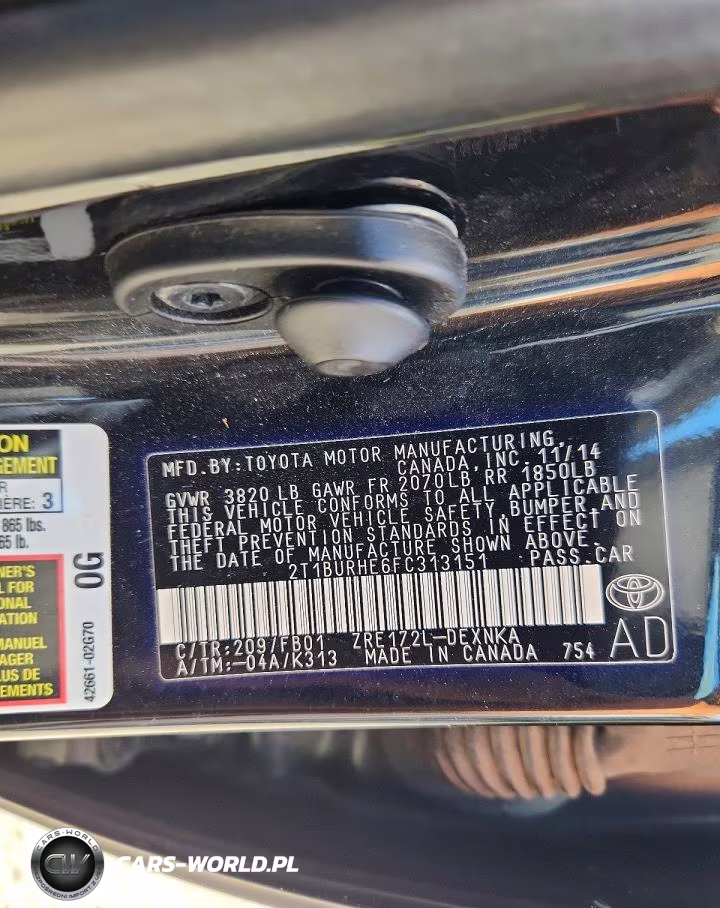 2015 Toyota Corolla Le VIN:2T1BURHE6FC313151 - 12