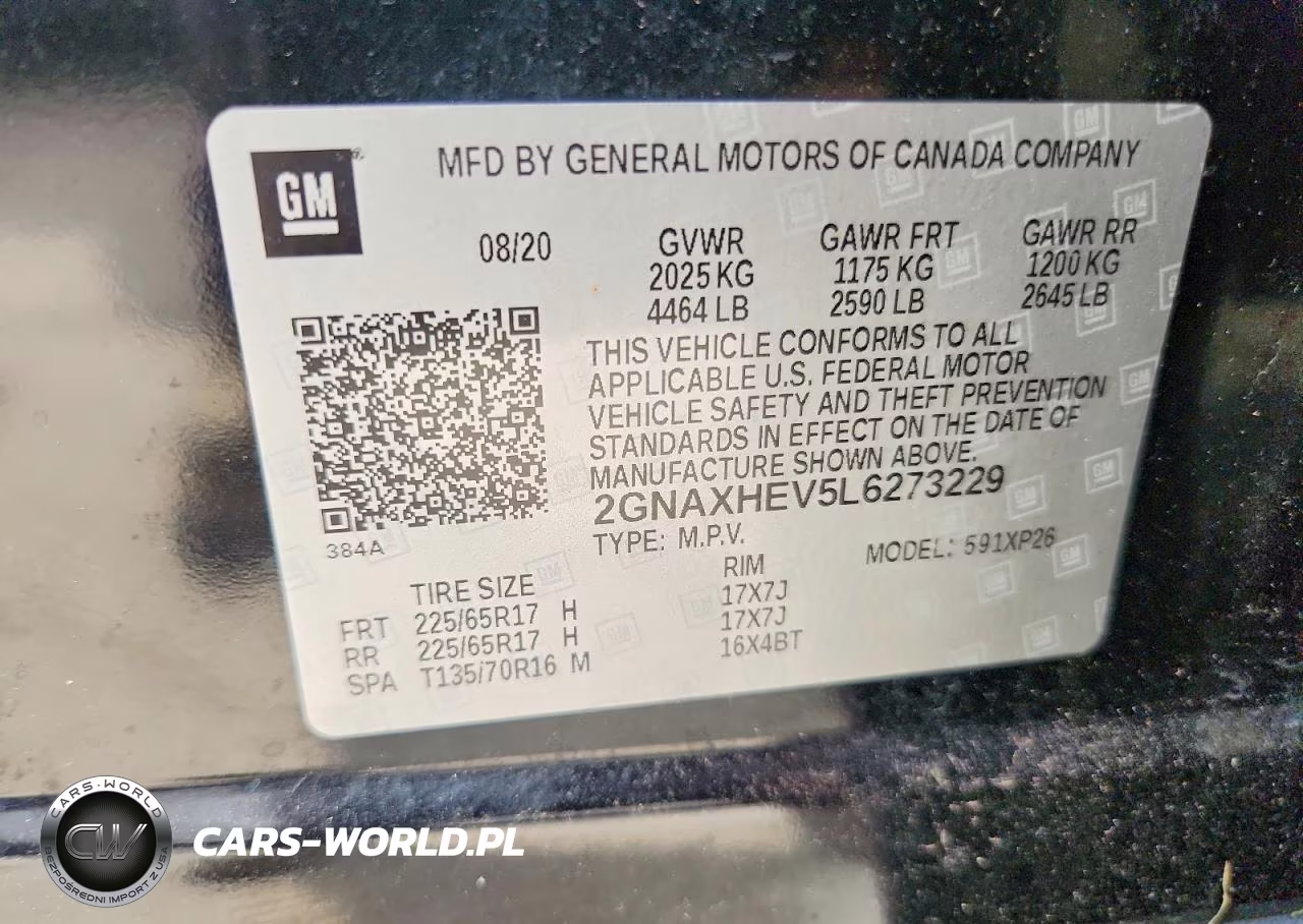 2020 Chevrolet Equinox Ls VIN:2GNAXHEV5L6273229 - 13