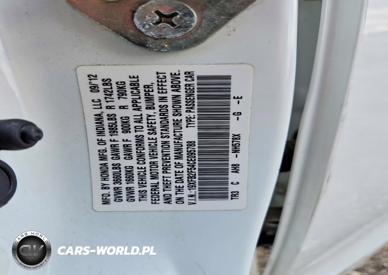 2012 Honda Civic Lx VIN:19XFB2F54CE095788 - 12