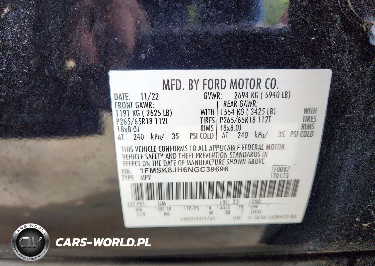2022 Ford Explorer Timberline VIN:1FMSK8JH6NGC39696 - 13