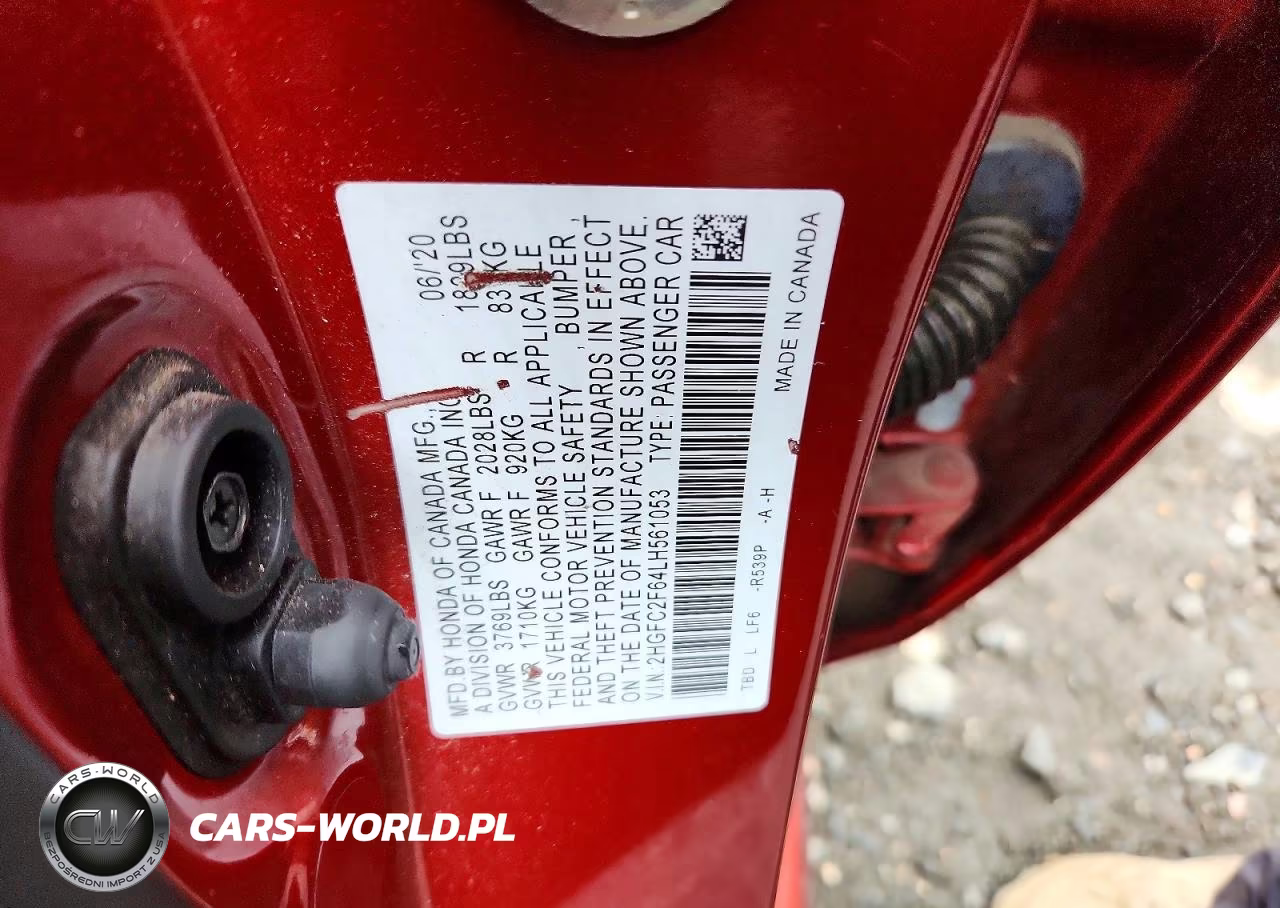 2020 Honda Civic Lx VIN:2HGFC2F64LH561053 - 12