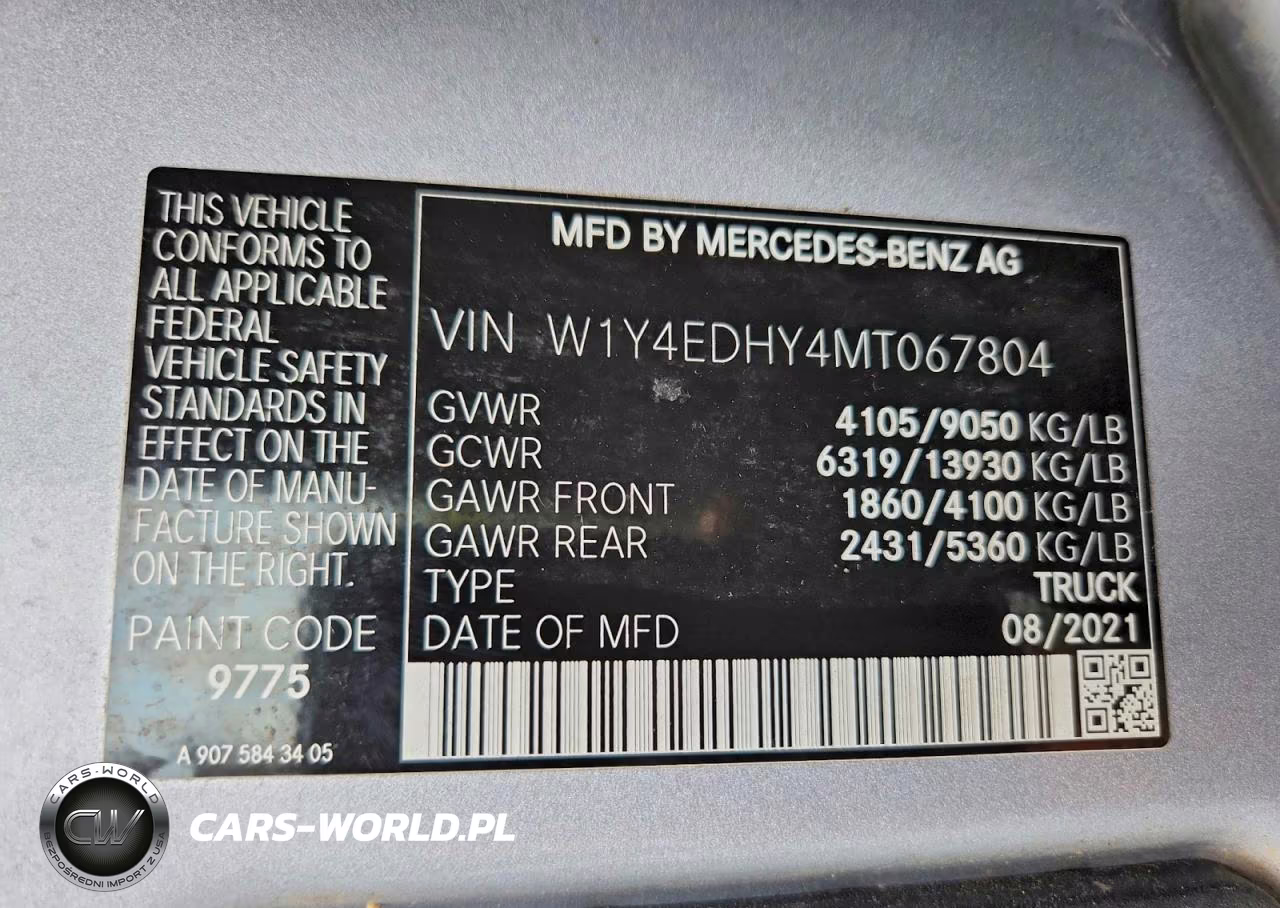 2021 Mercedes-Benz Sprinter 2500 VIN:W1Y4EDHY4MT067804 - 13
